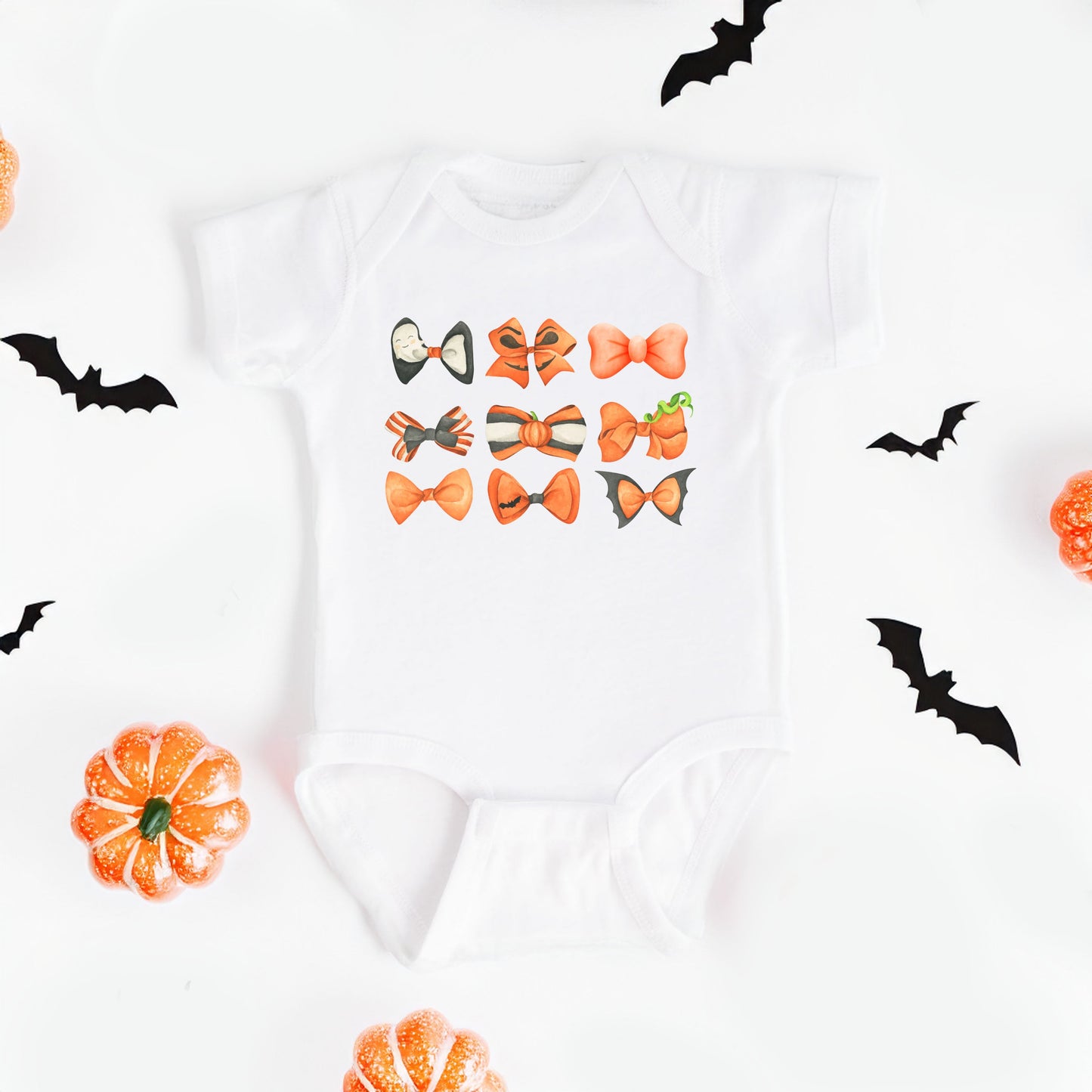 Coquette Girl Halloween Bow Chart | Baby Graphic Short Sleeve Bodysuit