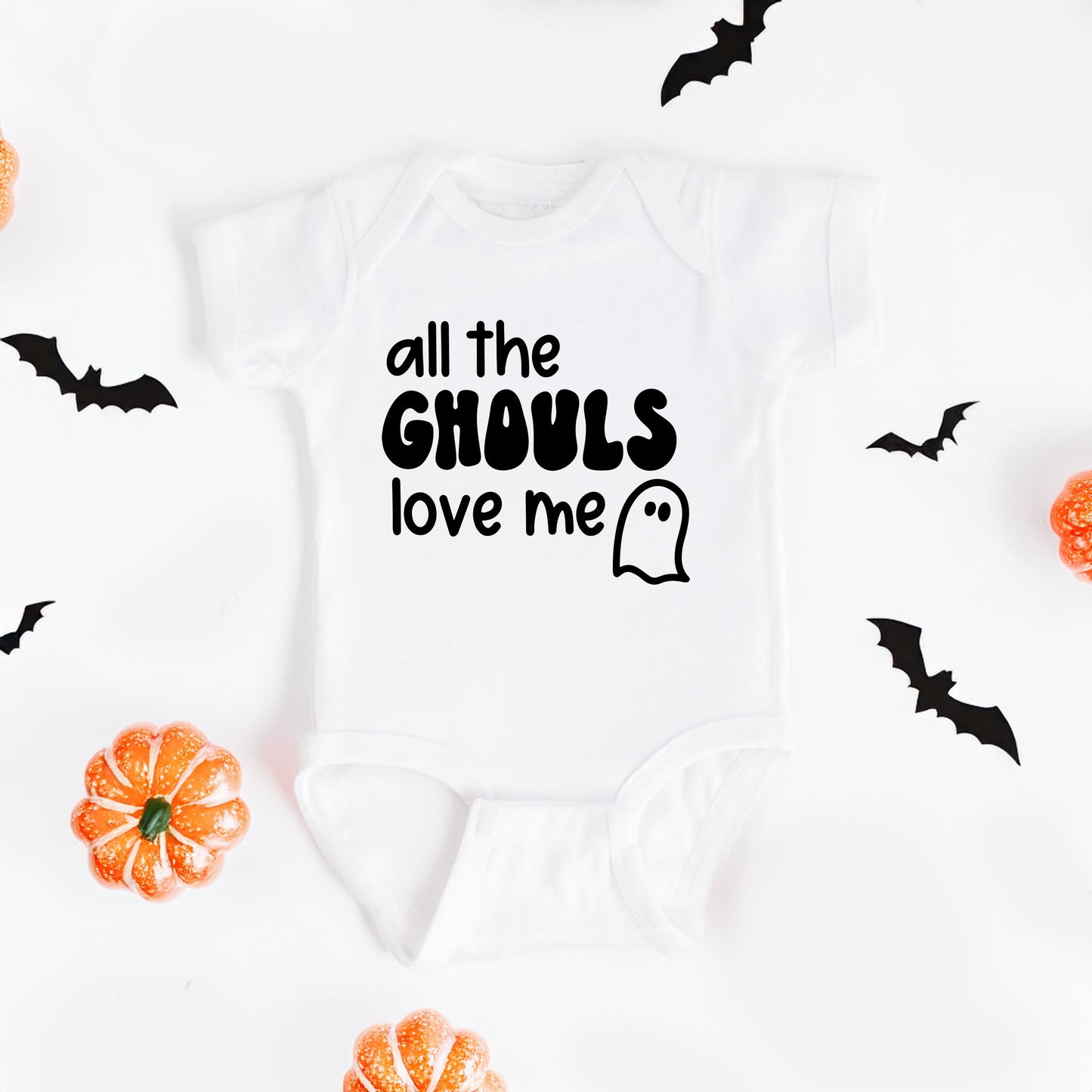 All The Ghouls Ghost | Baby Graphic Short Sleeve Bodysuit
