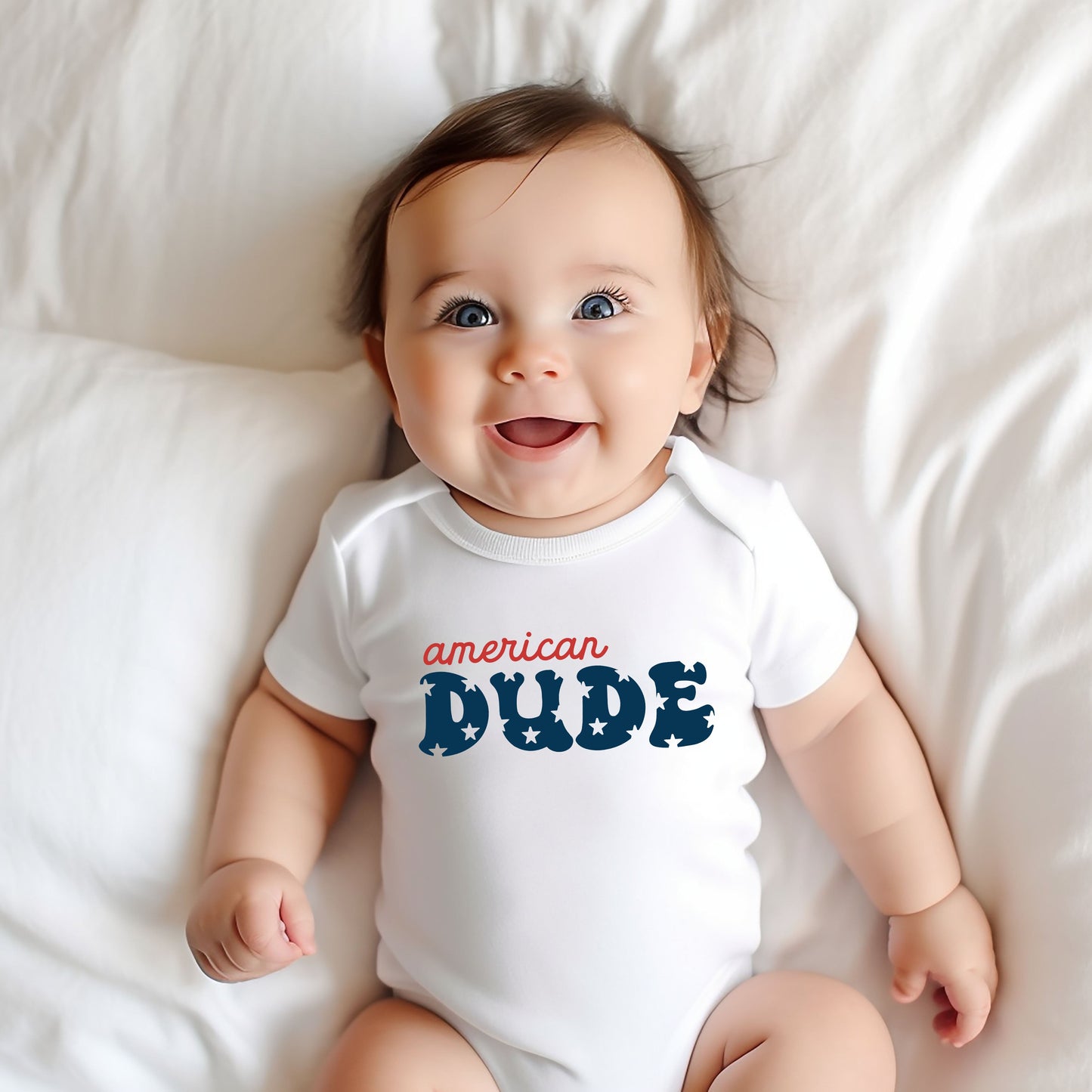 American Dude Stars | Baby Graphic Short Sleeve Bodysuit