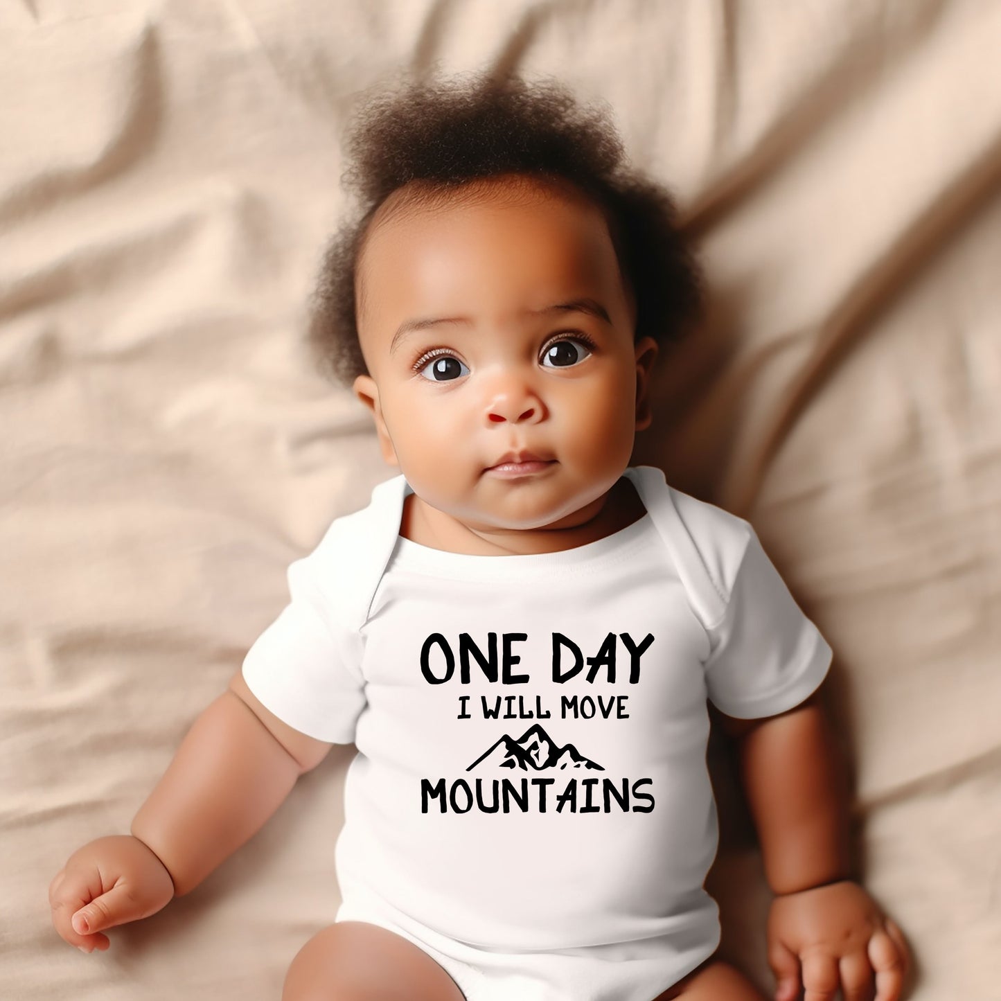 One Day I Will Move Mountains | Baby Graphic Short Sleeve Bodysuit