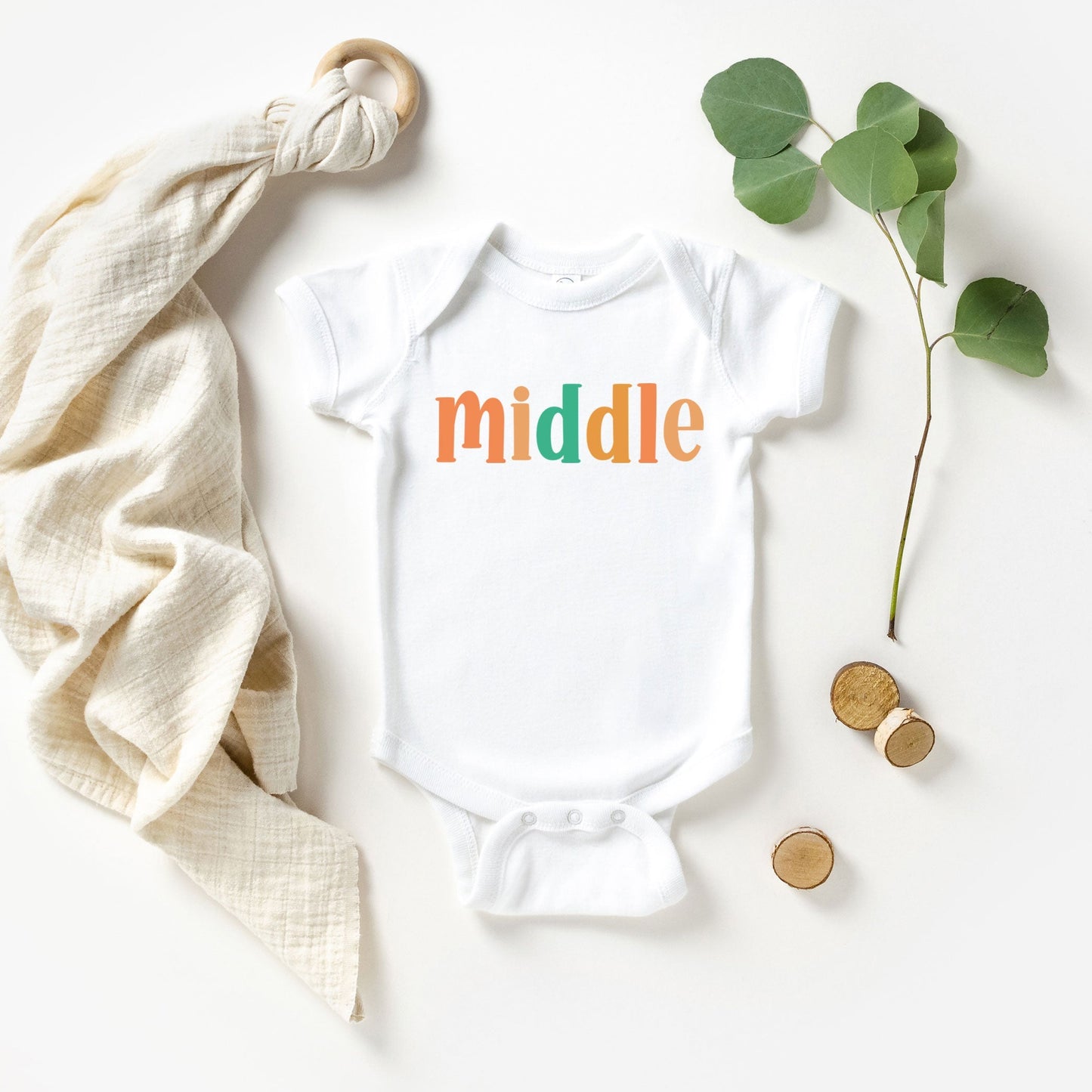 Middle Colorful | Baby Graphic Short Sleeve Bodysuit