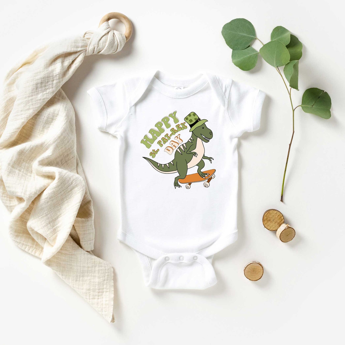 Happy St. Pat-Rex Day | Baby Graphic Short Sleeve Bodysuit