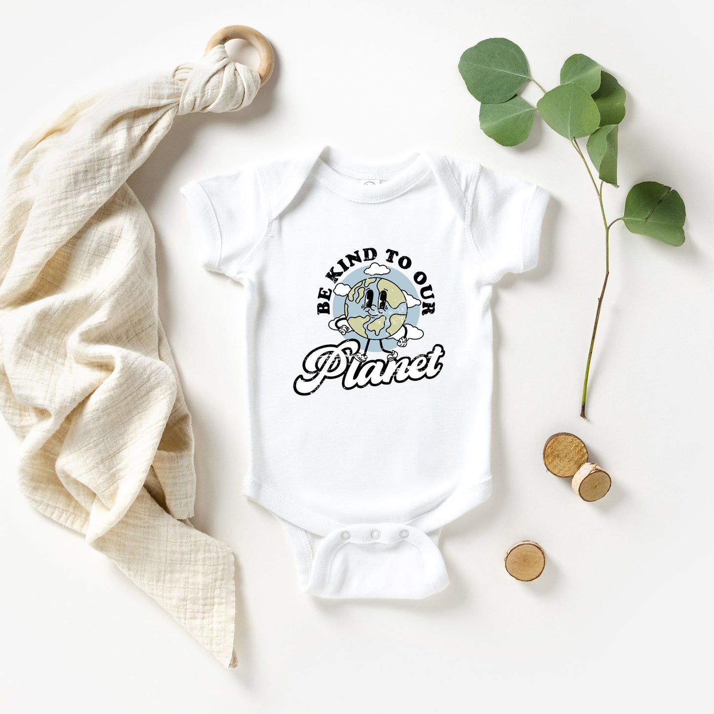 Be Kind To Our Planet | Baby Graphic Short Sleeve Bodysuit
