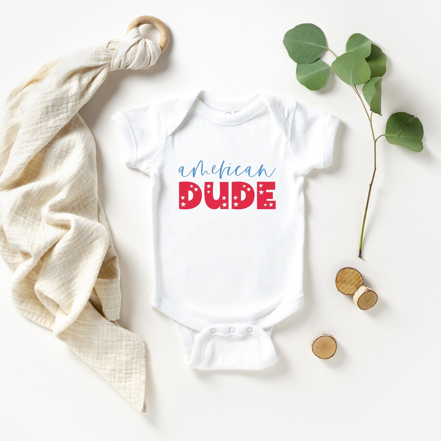 American Dude Pastel | Baby Graphic Short Sleeve Bodysuit
