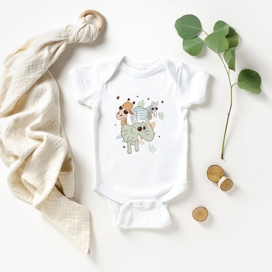 Wild One Animals | Baby Graphic Short Sleeve Bodysuit