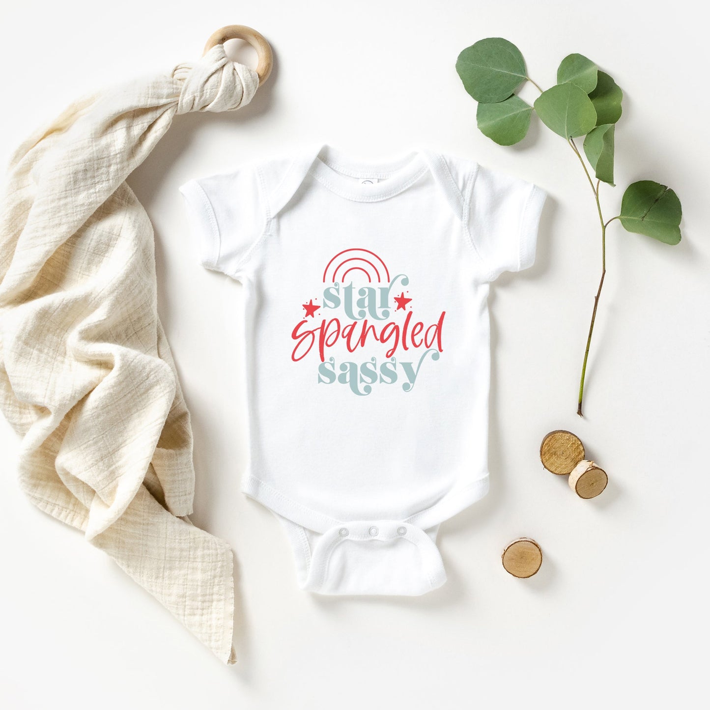 Star Spangled Sassy | Baby Graphic Short Sleeve Bodysuit