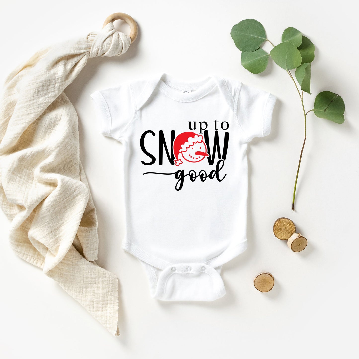 Up To Snow Good | Baby Graphic Short Sleeve Bodysuit