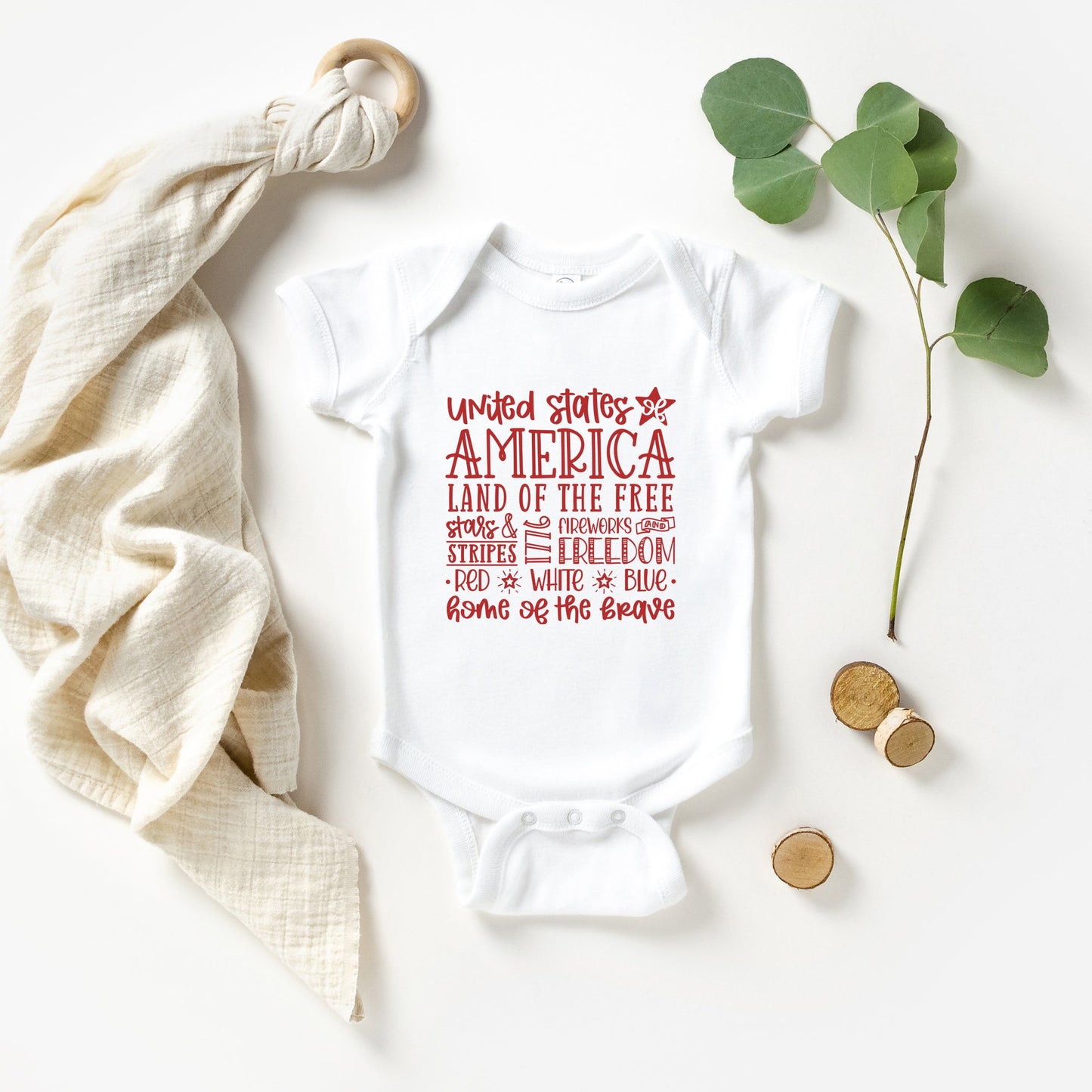 4th of July Subway | Baby Graphic Short Sleeve Bodysuit