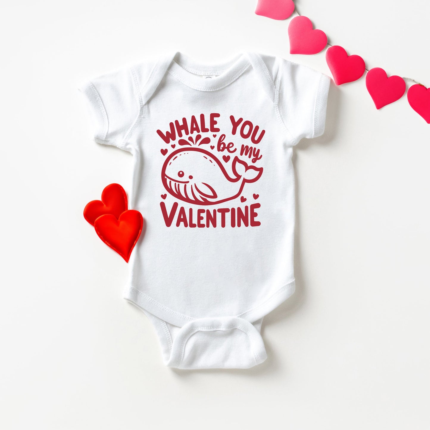 Valentines Whale | Baby Graphic Short Sleeve Bodysuit