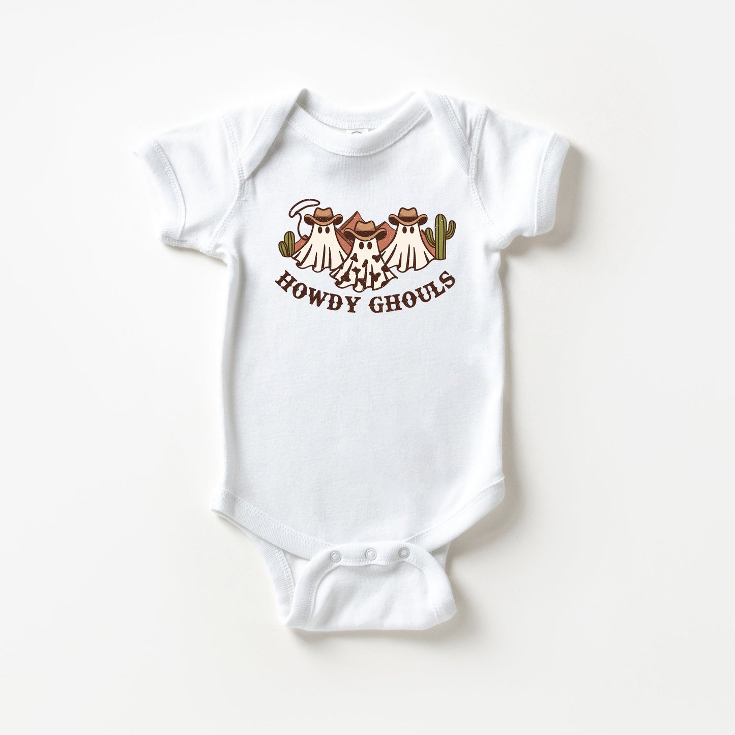 Howdy Ghouls Trio | Baby Graphic Short Sleeve Bodysuit