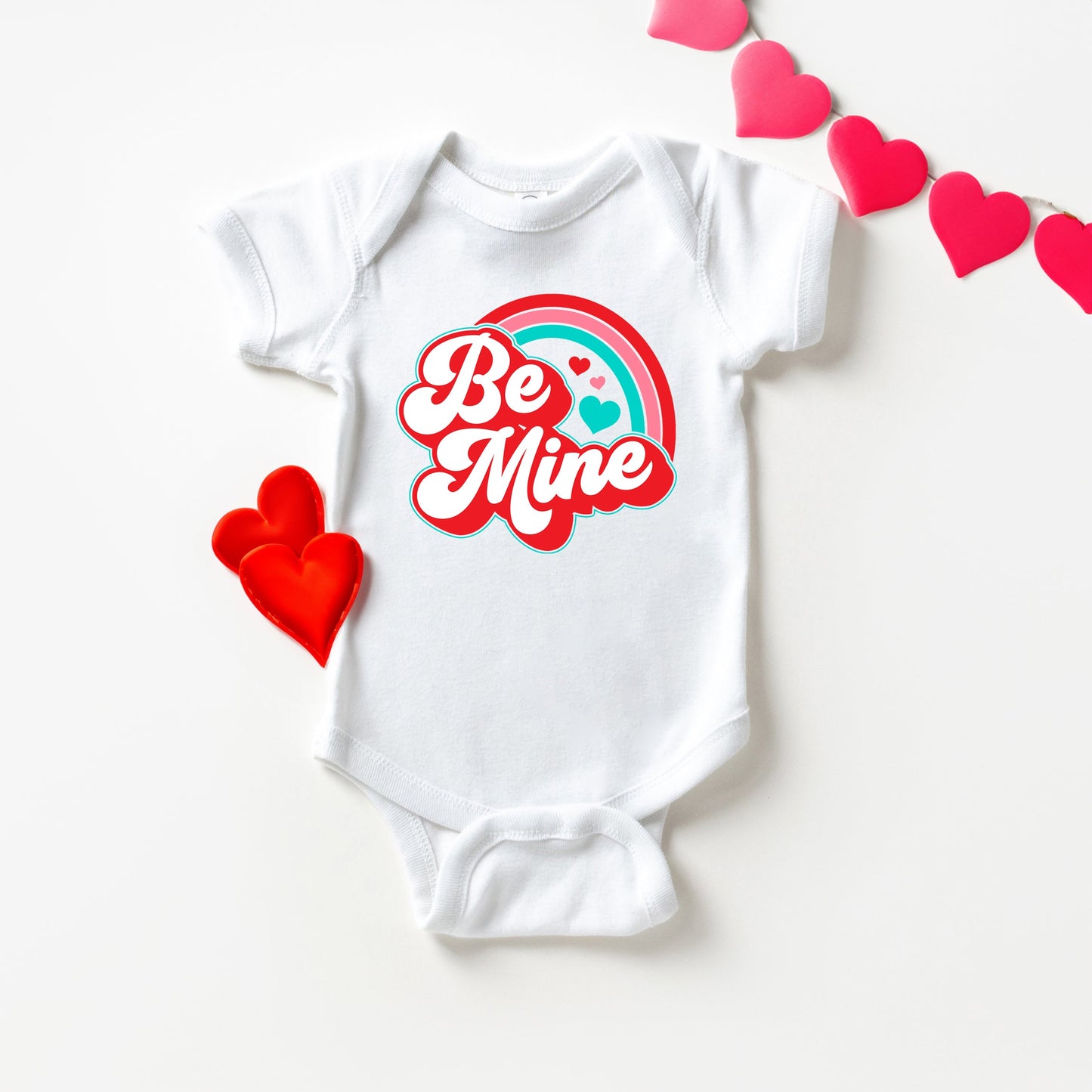 Be Mine Rainbow | Baby Graphic Short Sleeve Bodysuit