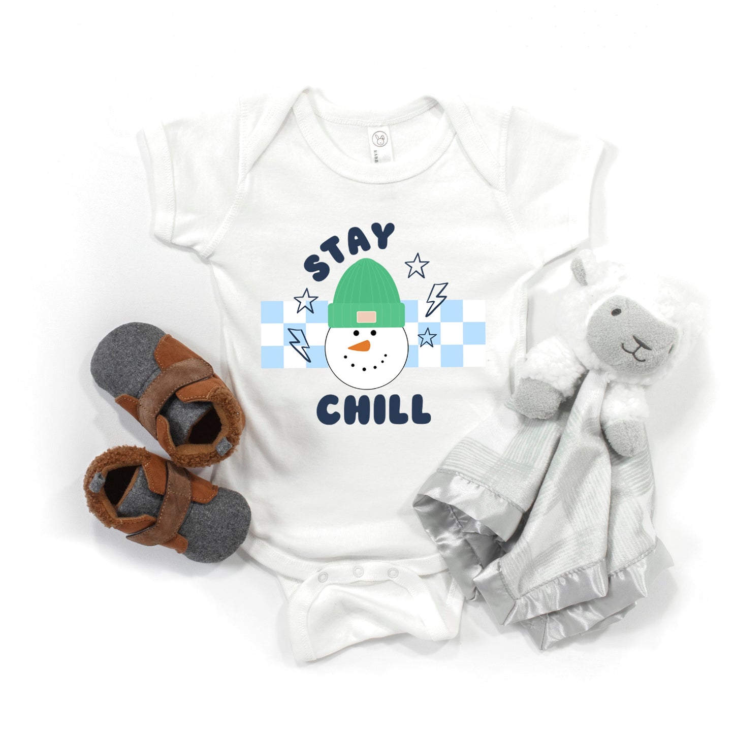 Stay Chill Checkered | Baby Graphic Short Sleeve Bodysuit