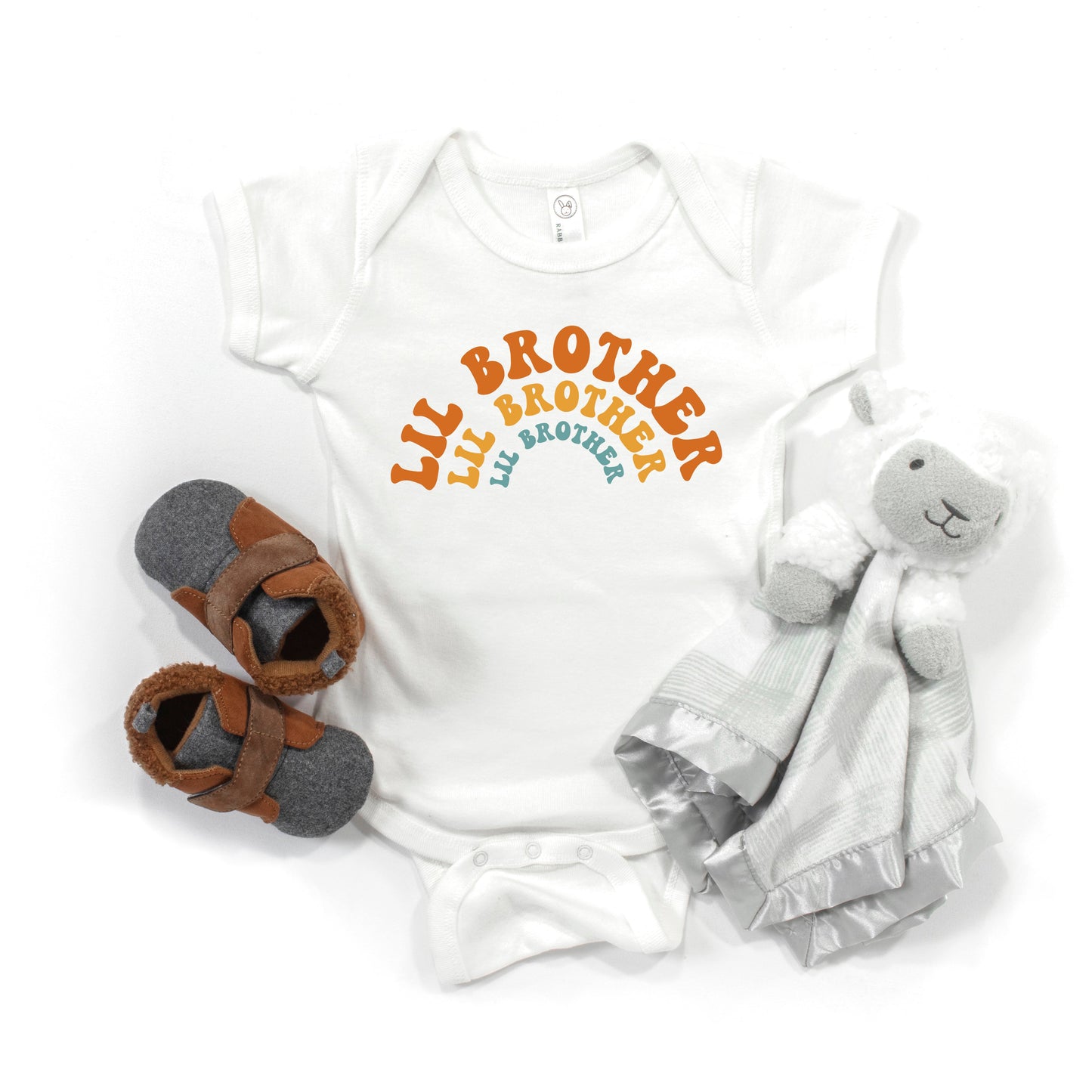 Lil Brother Stacked Curved | Baby Graphic Short Sleeve Bodysuit