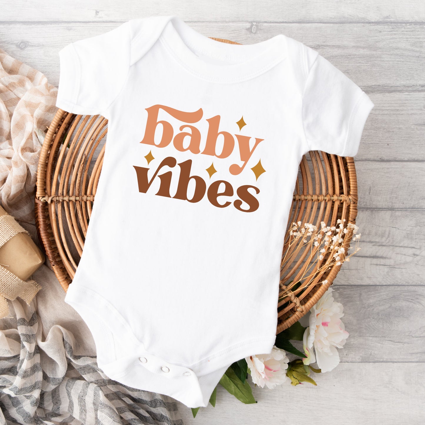 Boho Baby Vibes | Baby Graphic Short Sleeve Bodysuit