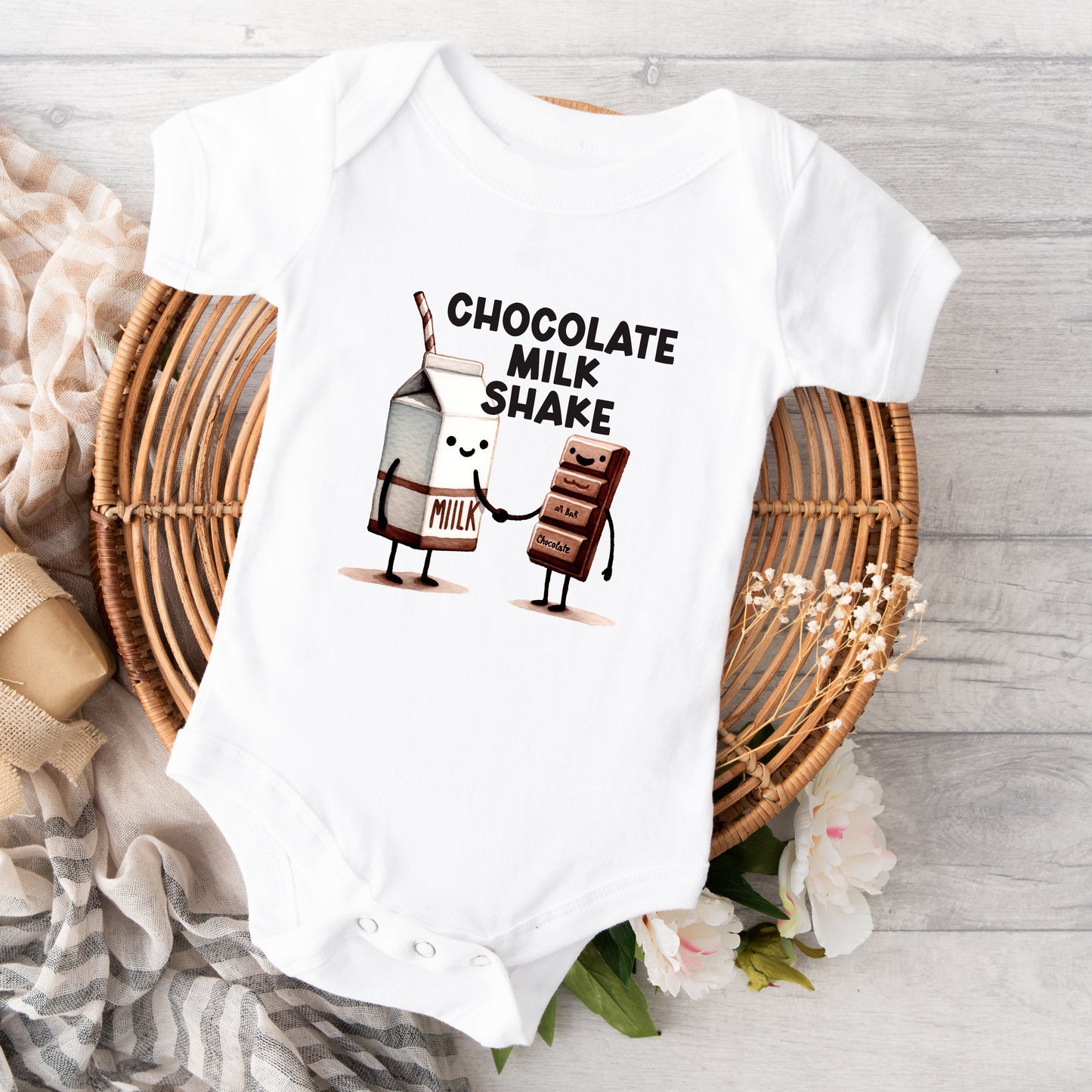 Chocolate Milk Shake | Baby Graphic Short Sleeve Bodysuit