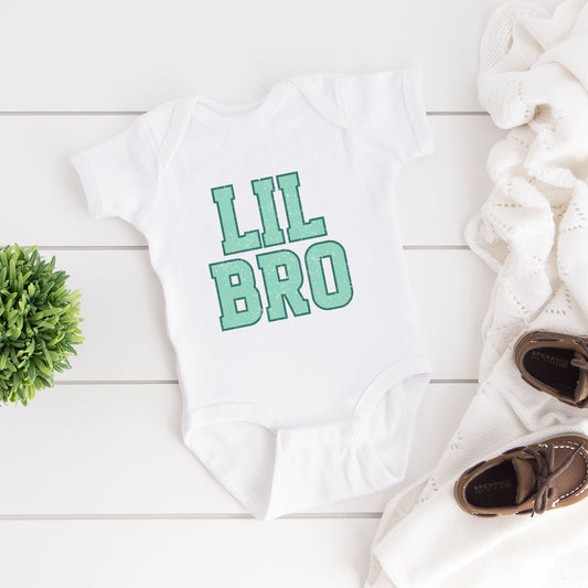 Lil Bro Distressed | Baby Graphic Short Sleeve Bodysuit