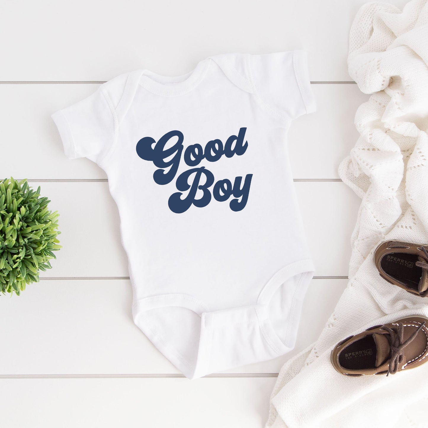 Good Boy Retro | Baby Graphic Short Sleeve Bodysuit