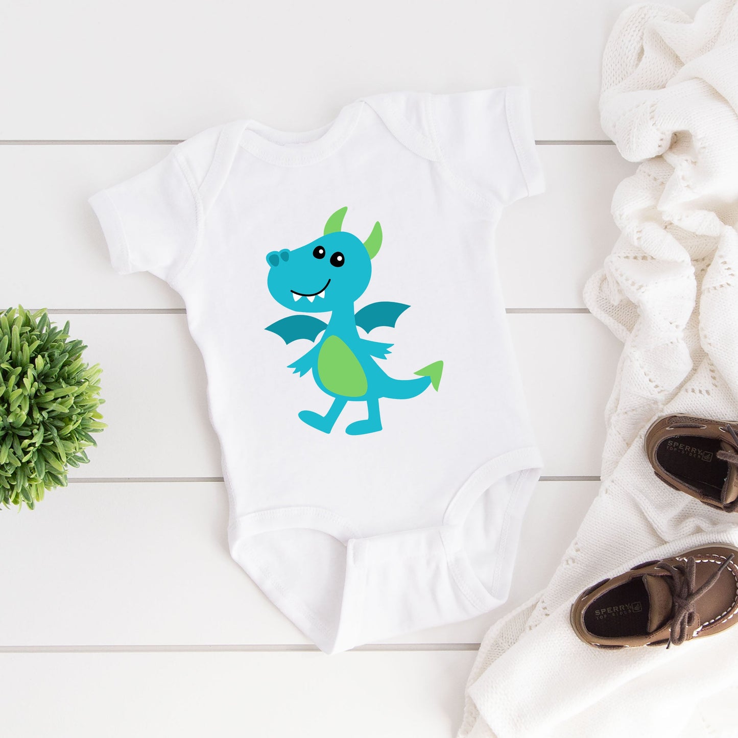 Blue Dragon | Baby Graphic Short Sleeve Bodysuit