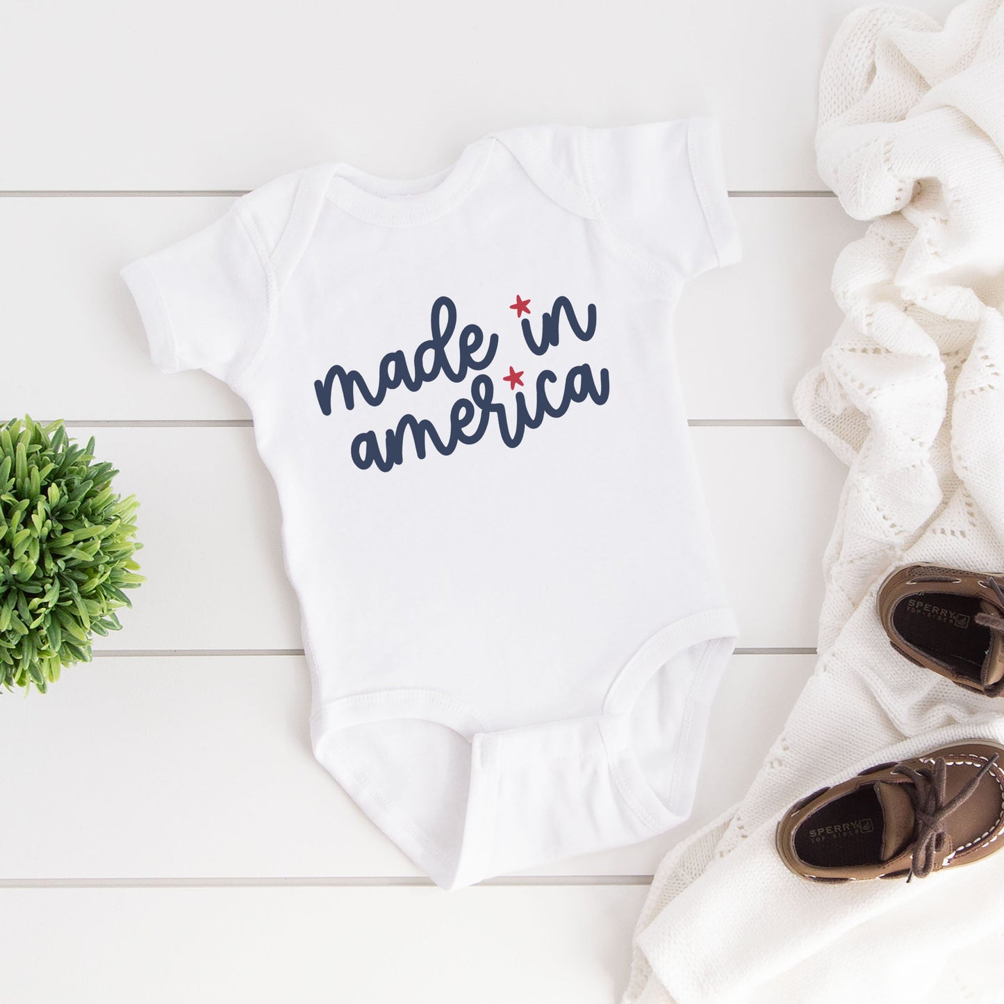 Made In America Stars | Baby Graphic Short Sleeve Bodysuit
