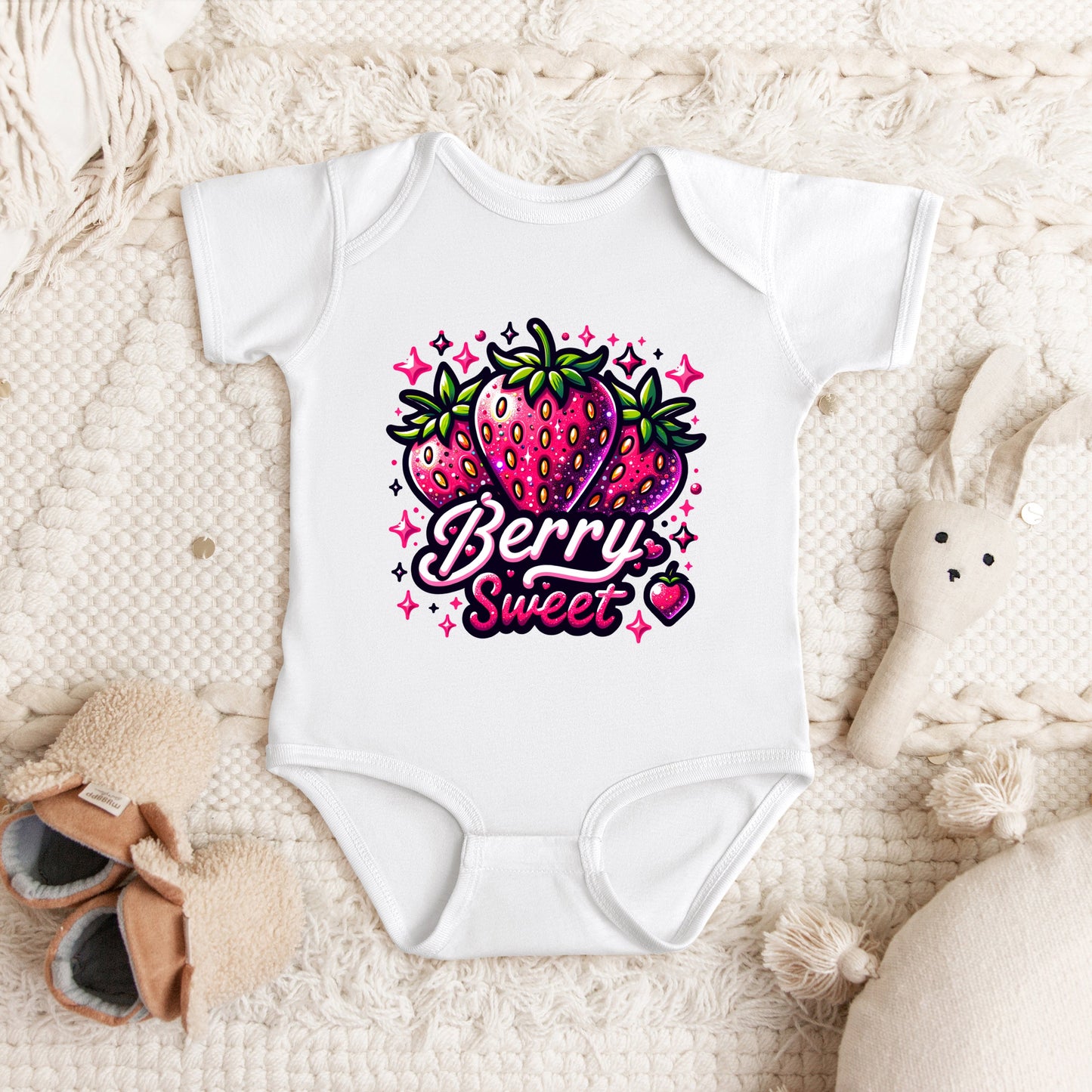 Berry Sweet Strawberry | Baby Graphic Short Sleeve Bodysuit