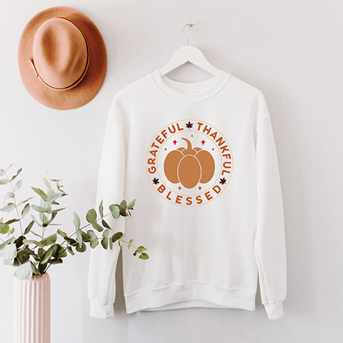 Grateful Thankful Bless Circle | Sweatshirt