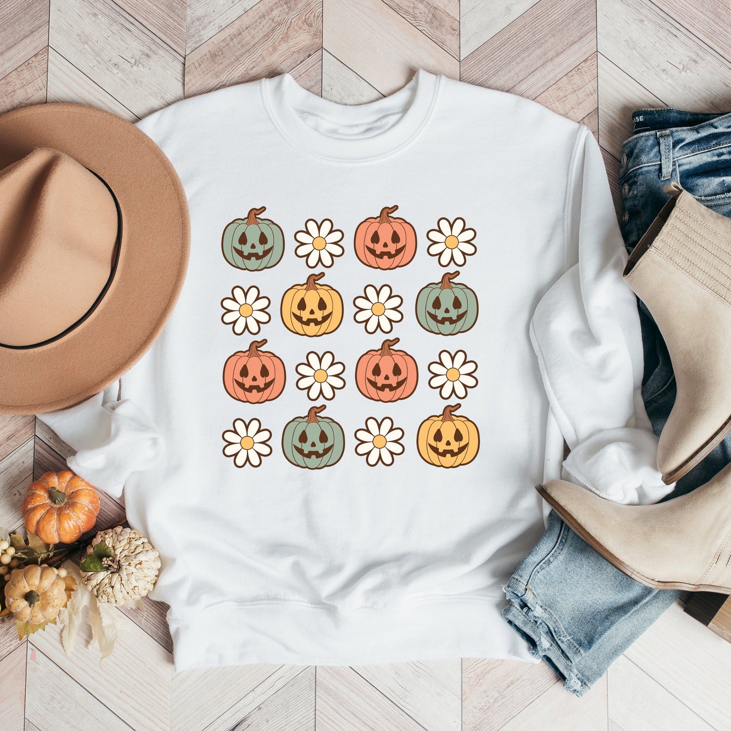 Pumpkin Daisies | Sweatshirt