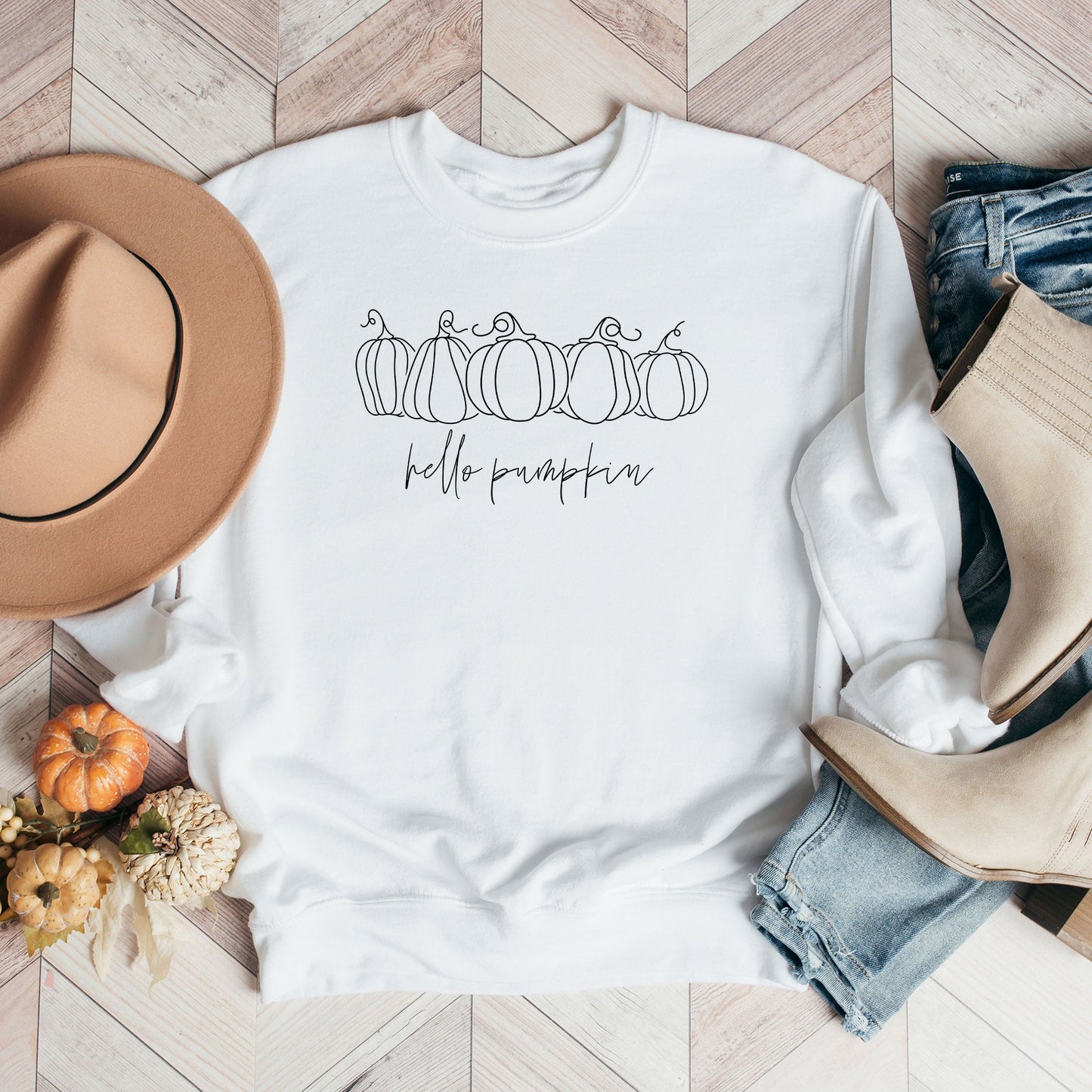 Hand Drawn Hello Pumpkin | Sweatshirt