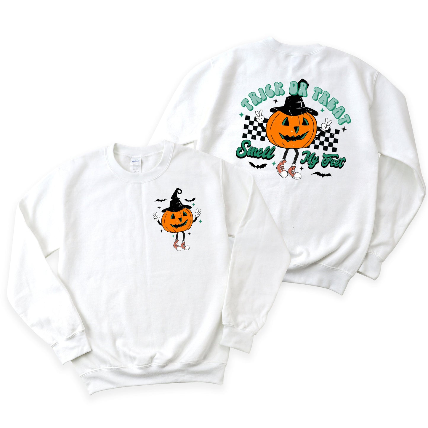 Smell My Feet Pumpkin | Sweatshirt | Front and Back Ink