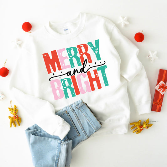 Merry And Bright Colorful | Youth Graphic Sweatshirt