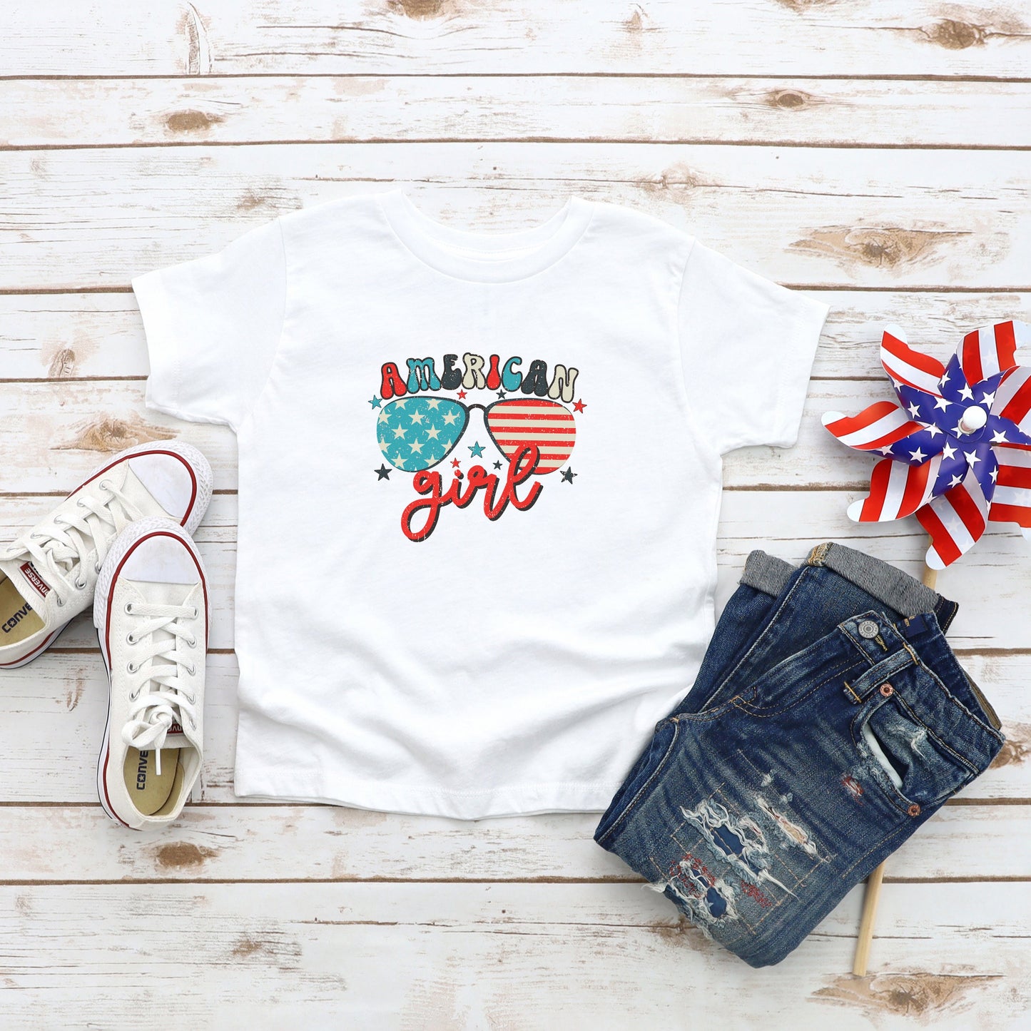 American Girl Sunglasses | Youth Short Sleeve Crew Neck