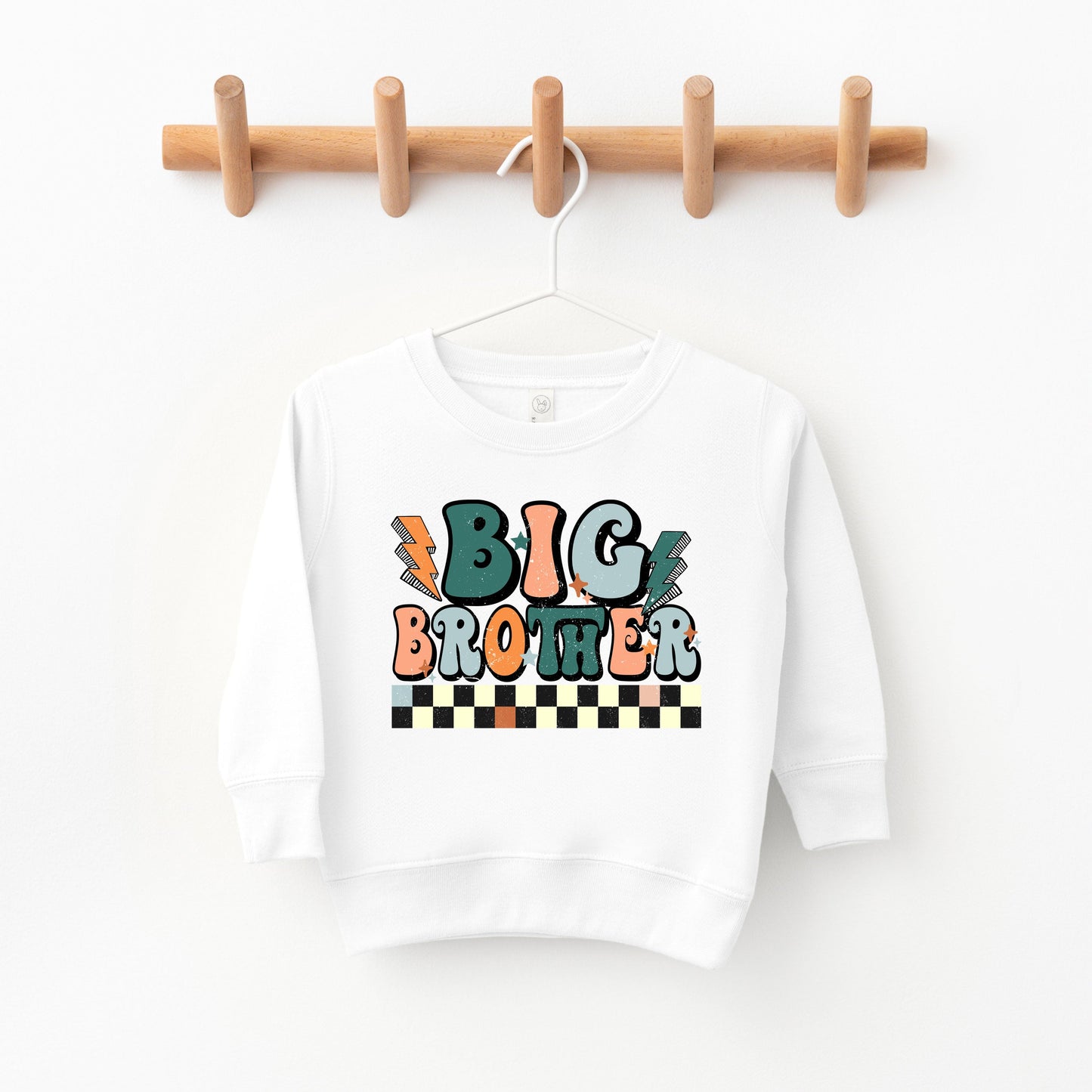 Big Brother Checkered | Toddler Graphic Sweatshirt