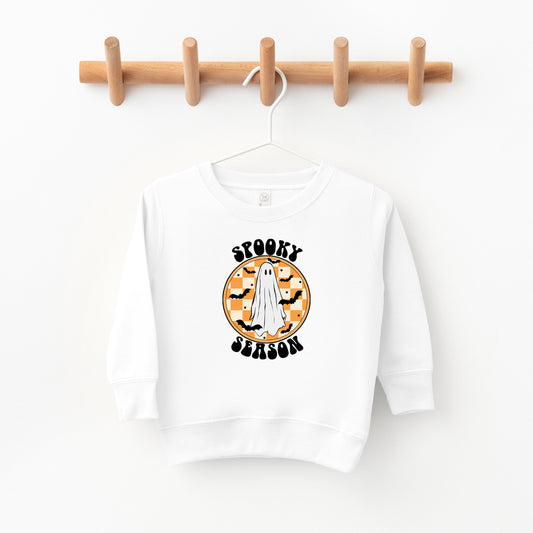 Spooky Season Checkered Ghost | Toddler Sweatshirt