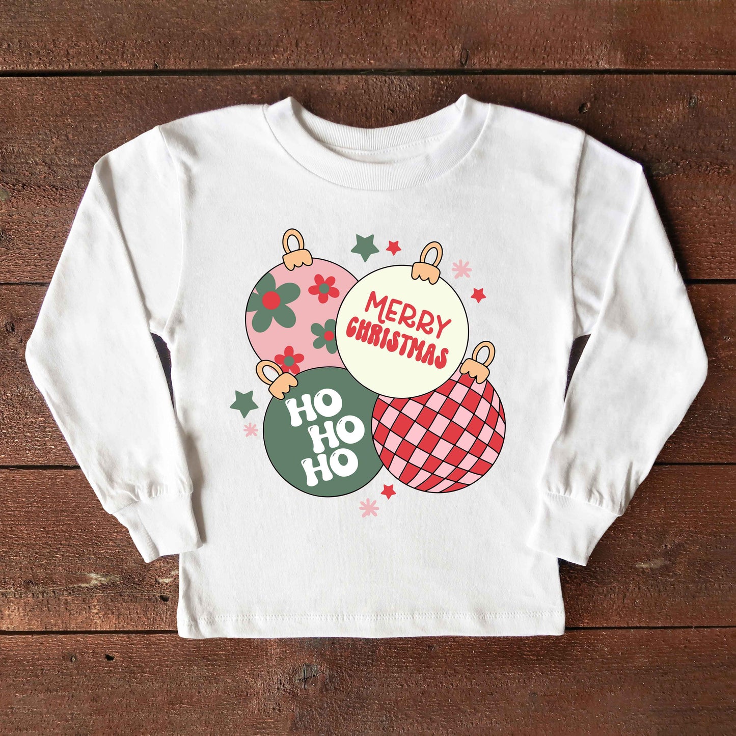 Christmas Ornaments | Toddler Graphic Long Sleeve Tee