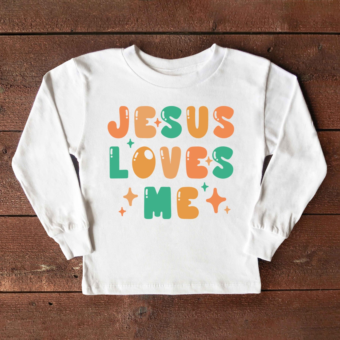 Jesus Loves Me Stars | Toddler Graphic Long Sleeve Tee