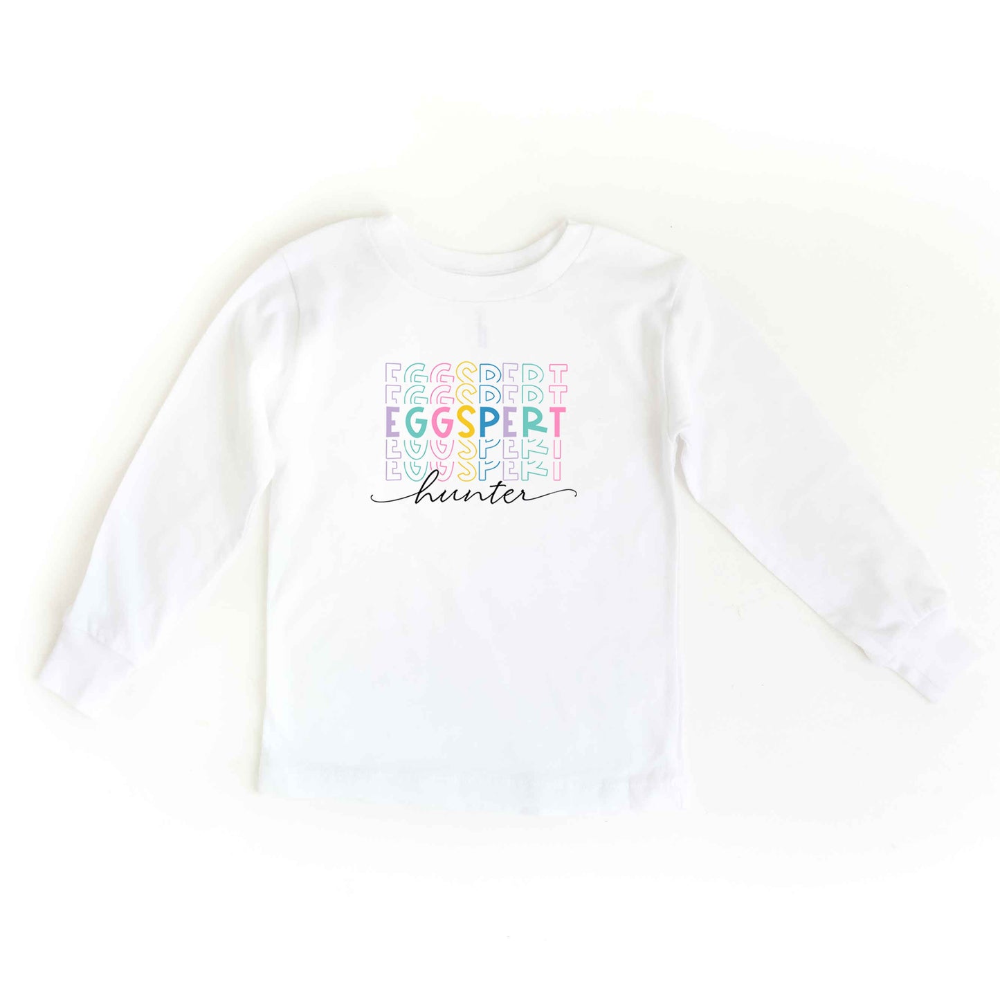 Eggspert Hunter Stacked | Youth Long Sleeve Tee