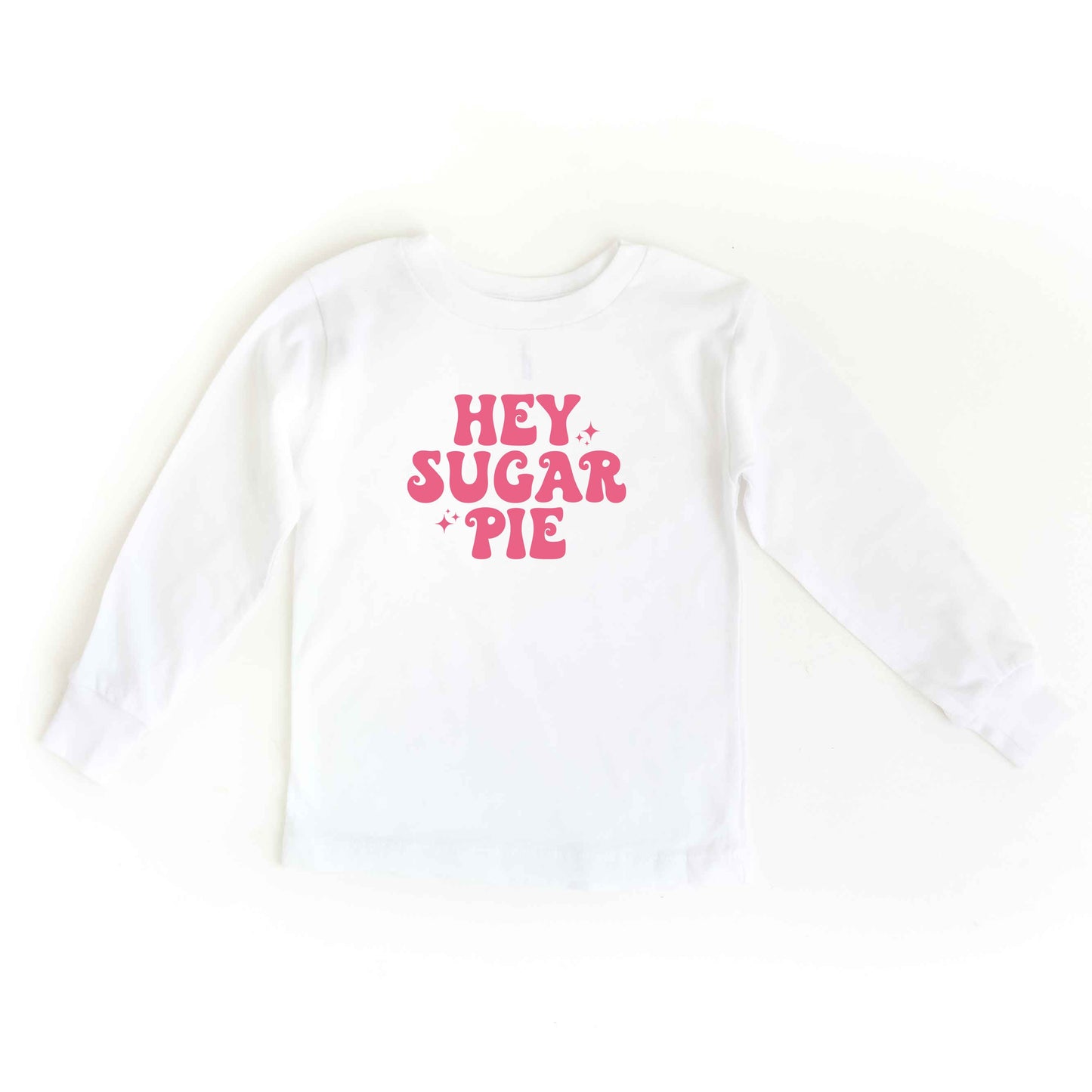 Hey Sugar Pie Stars Pink | Youth Long Sleeve Tee