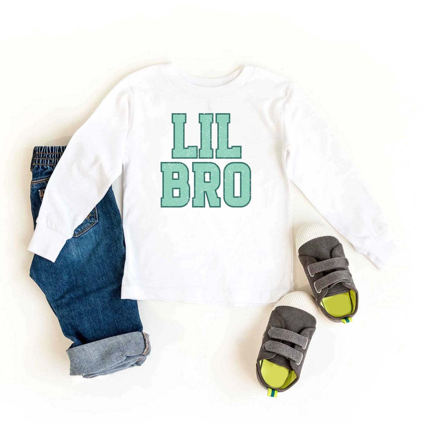 Lil Bro Distressed | Toddler Graphic Long Sleeve Tee