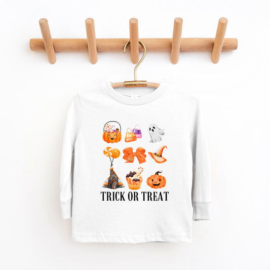Trick Or Treat Chart | Toddler Graphic Long Sleeve Tee