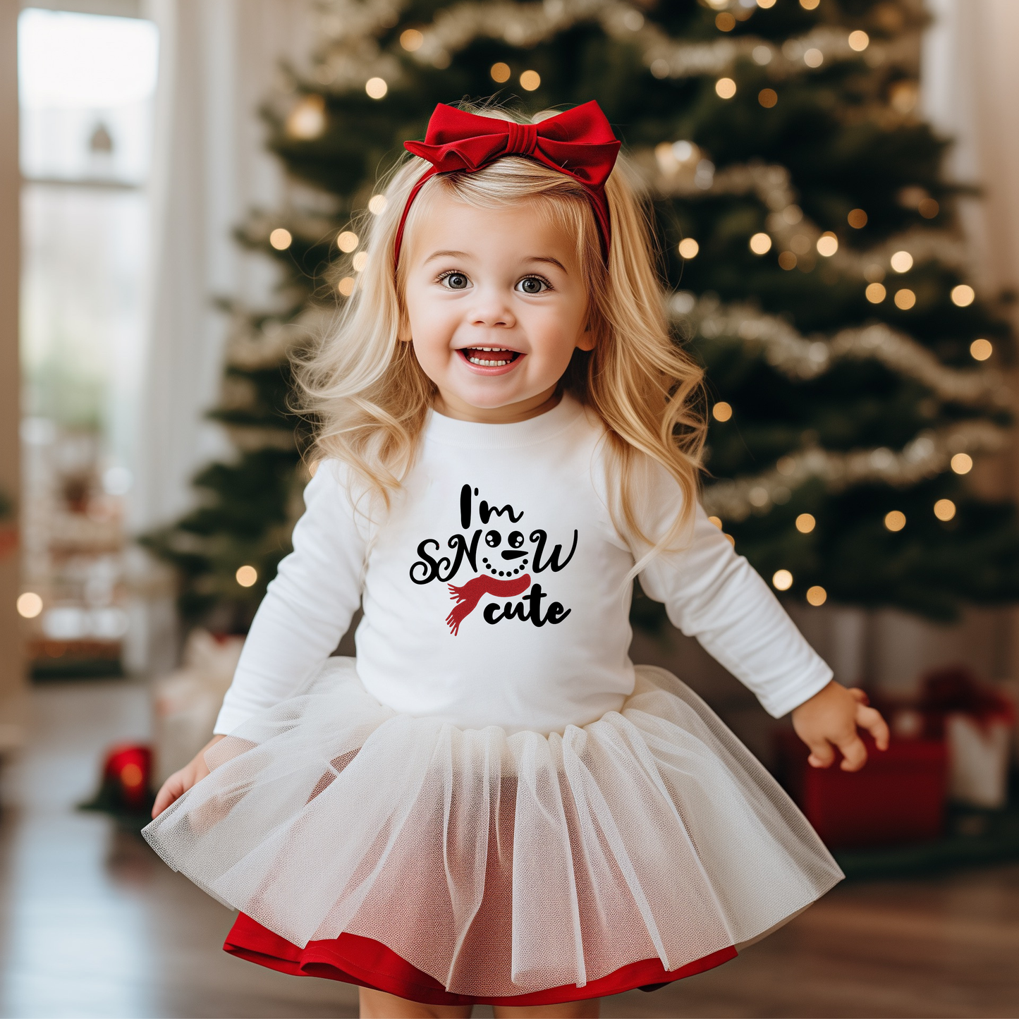 I'm Snow Cute Glitter | Youth Graphic Long Sleeve Tee