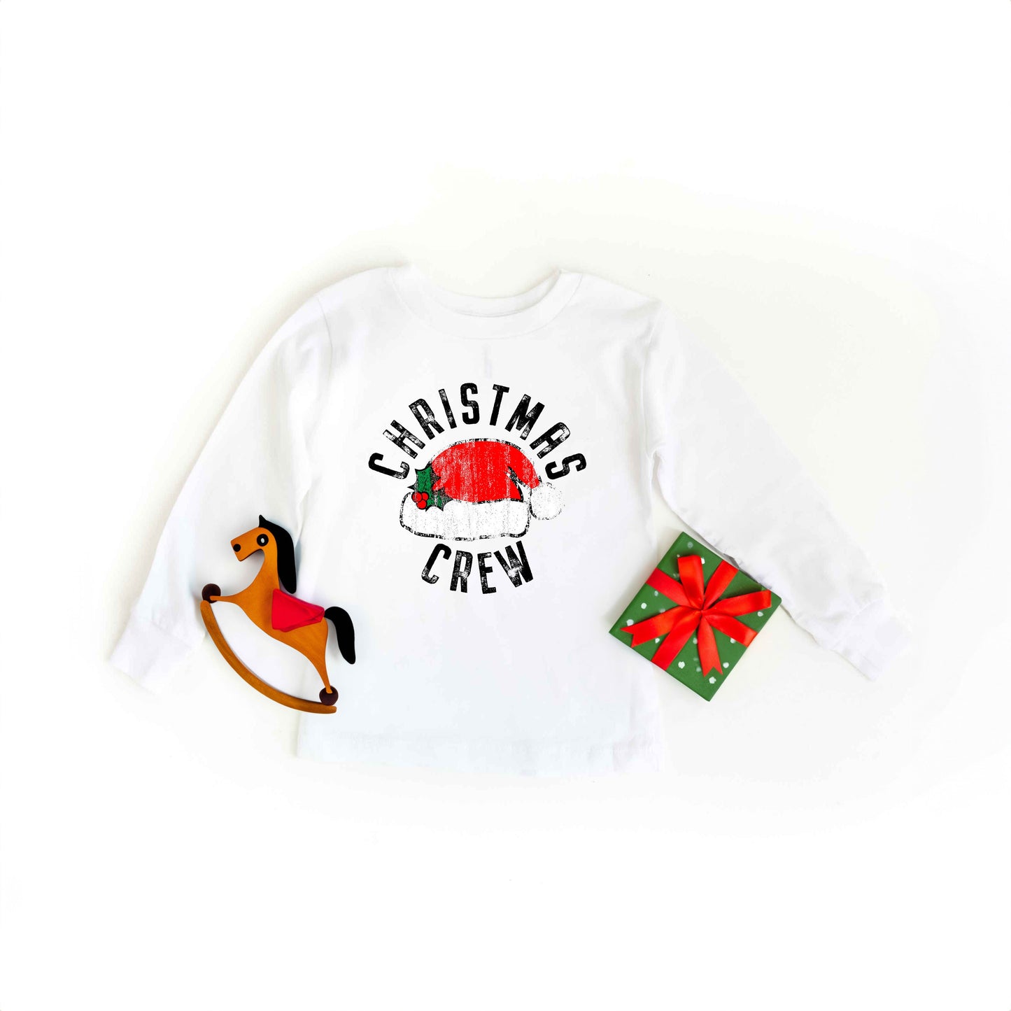 Christmas Crew Hat | Youth Graphic Long Sleeve Tee