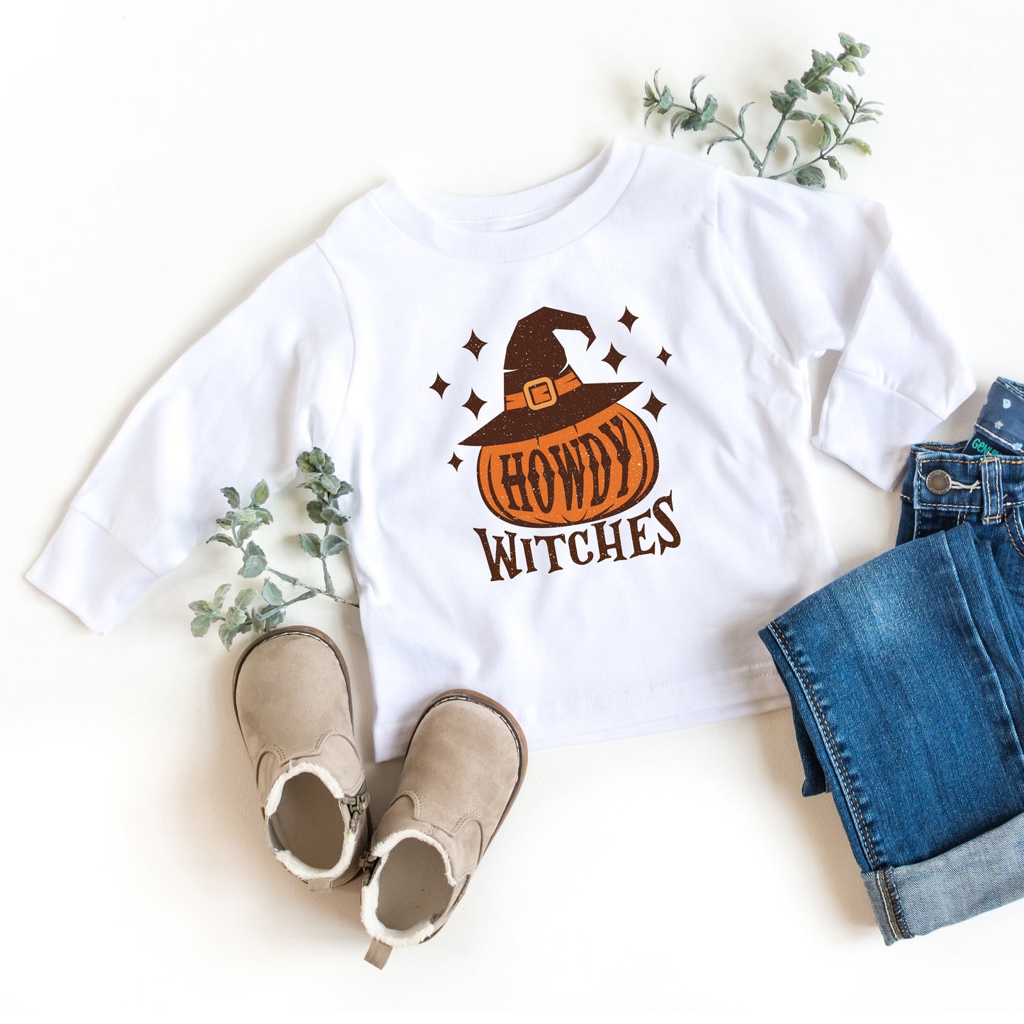 Howdy W Stars | Youth Graphic Long Sleeve Tee