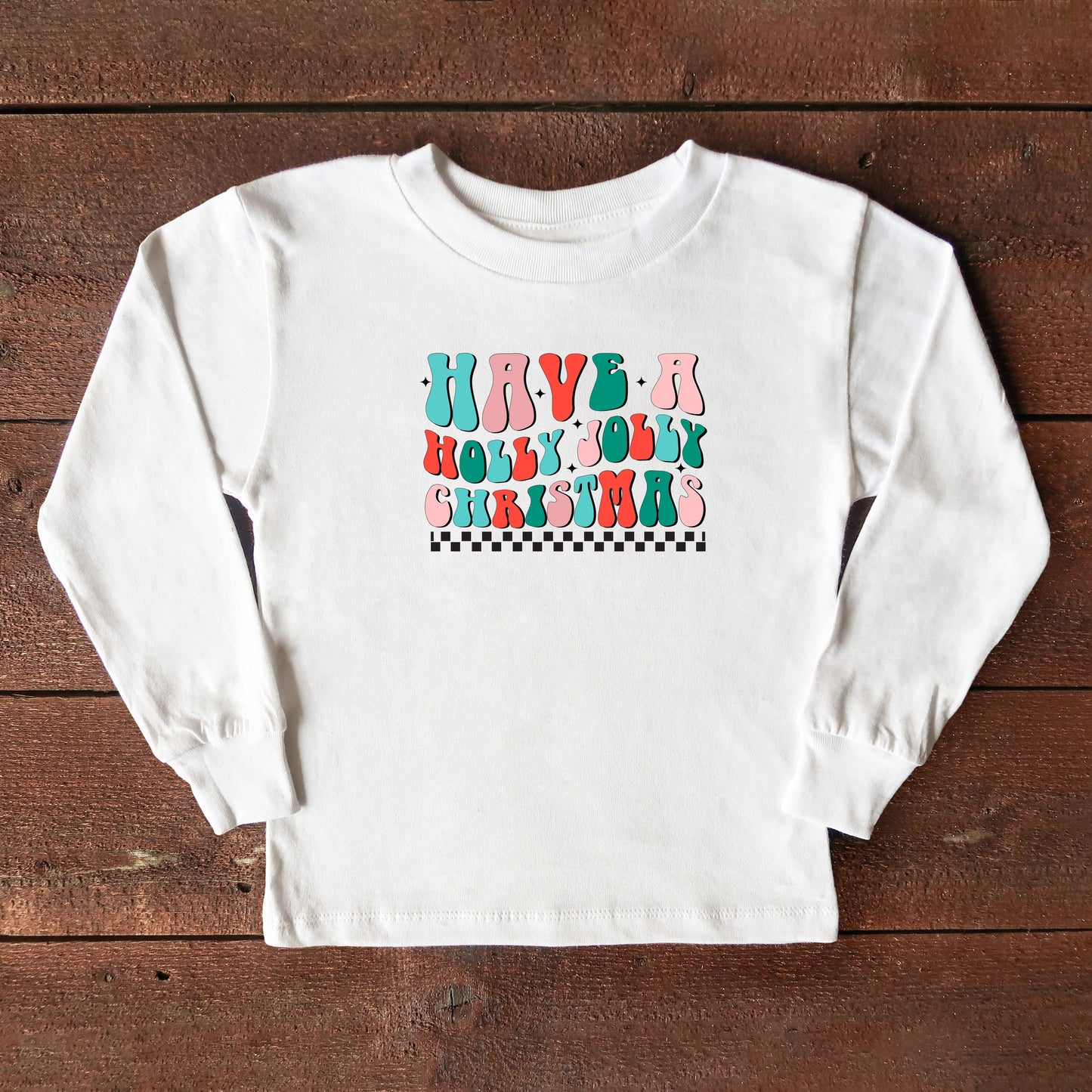 Retro Have A Holly Jolly Christmas | Toddler Long Sleeve Tee