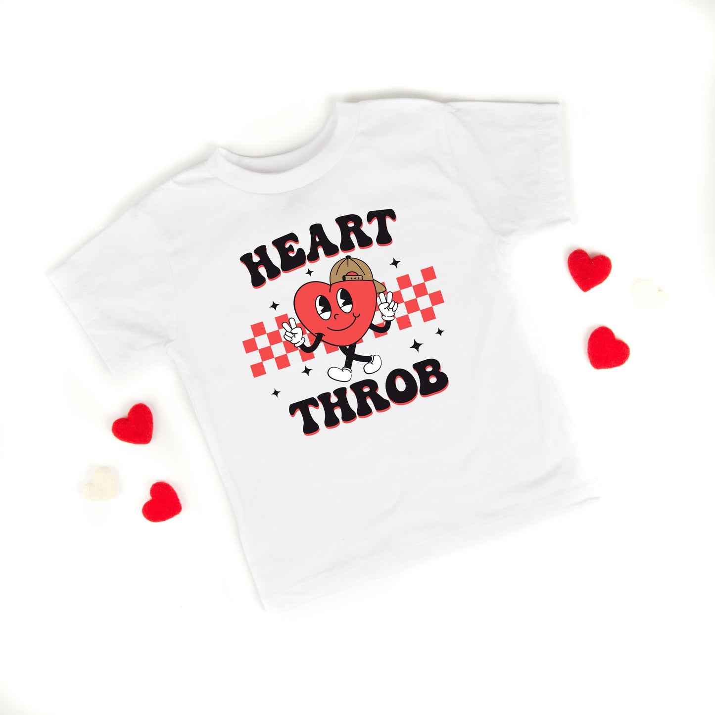 Checkered Heart Throb | Youth Short Sleeve Crew Neck