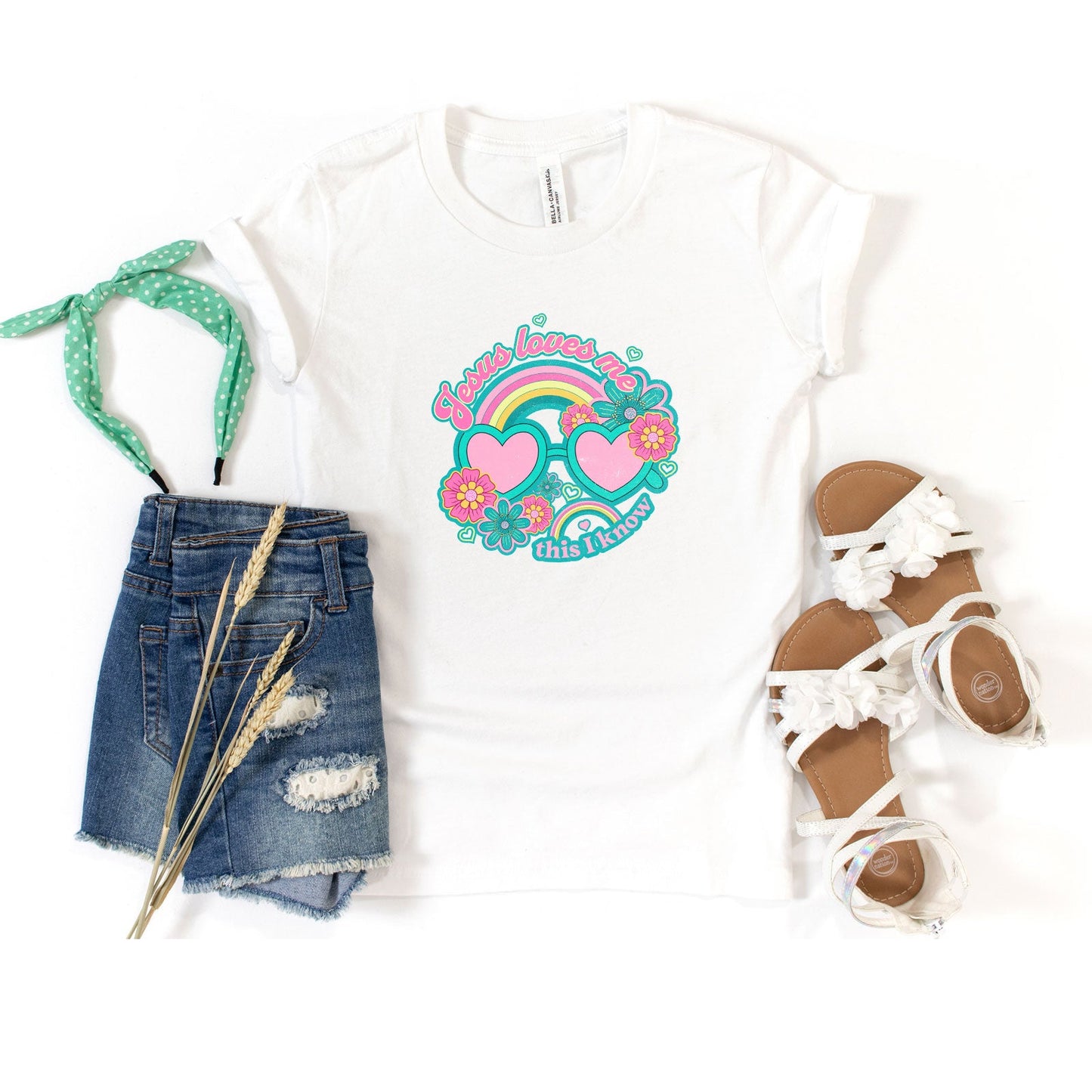 Jesus Loves Me Sunglasses | Youth Short Sleeve Crew Neck