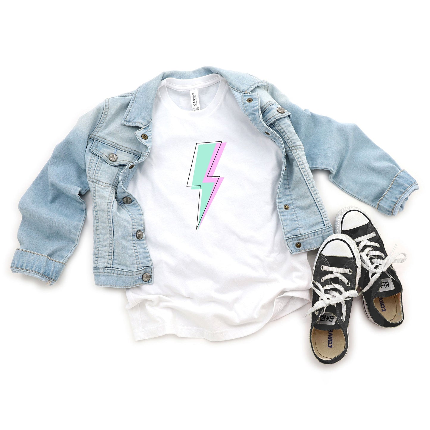 Layered Lightning Bolt | Youth Short Sleeve Crew Neck