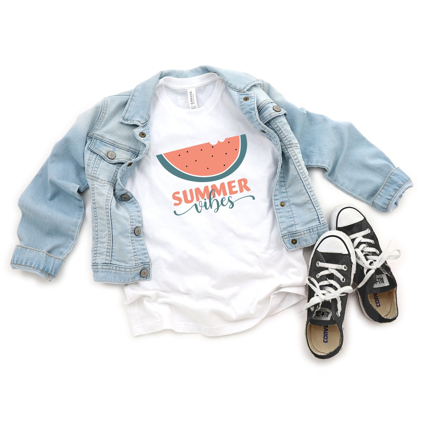 Boho Summer Vibes Watermelon | Youth Short Sleeve Crew Neck