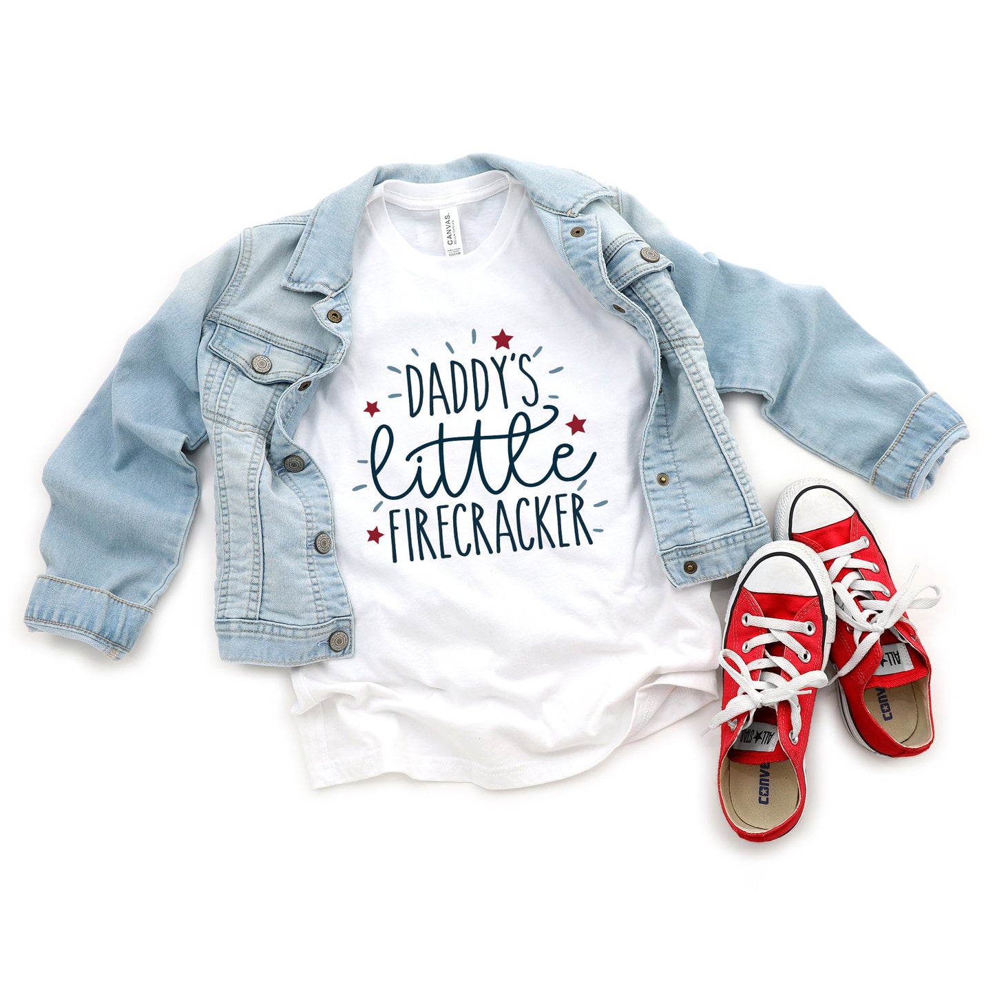 Daddy's Little Firecracker | Youth Short Sleeve Crew Neck