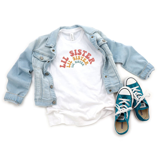 Lil Sister Stacked Curved | Youth Short Sleeve Crew Neck