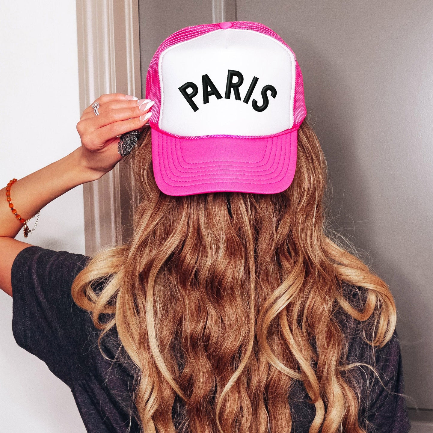 Embroidered Paris Arched | Foam Trucker Hat