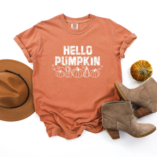 Hello Pumpkin Distressed | Garment Dyed Tee